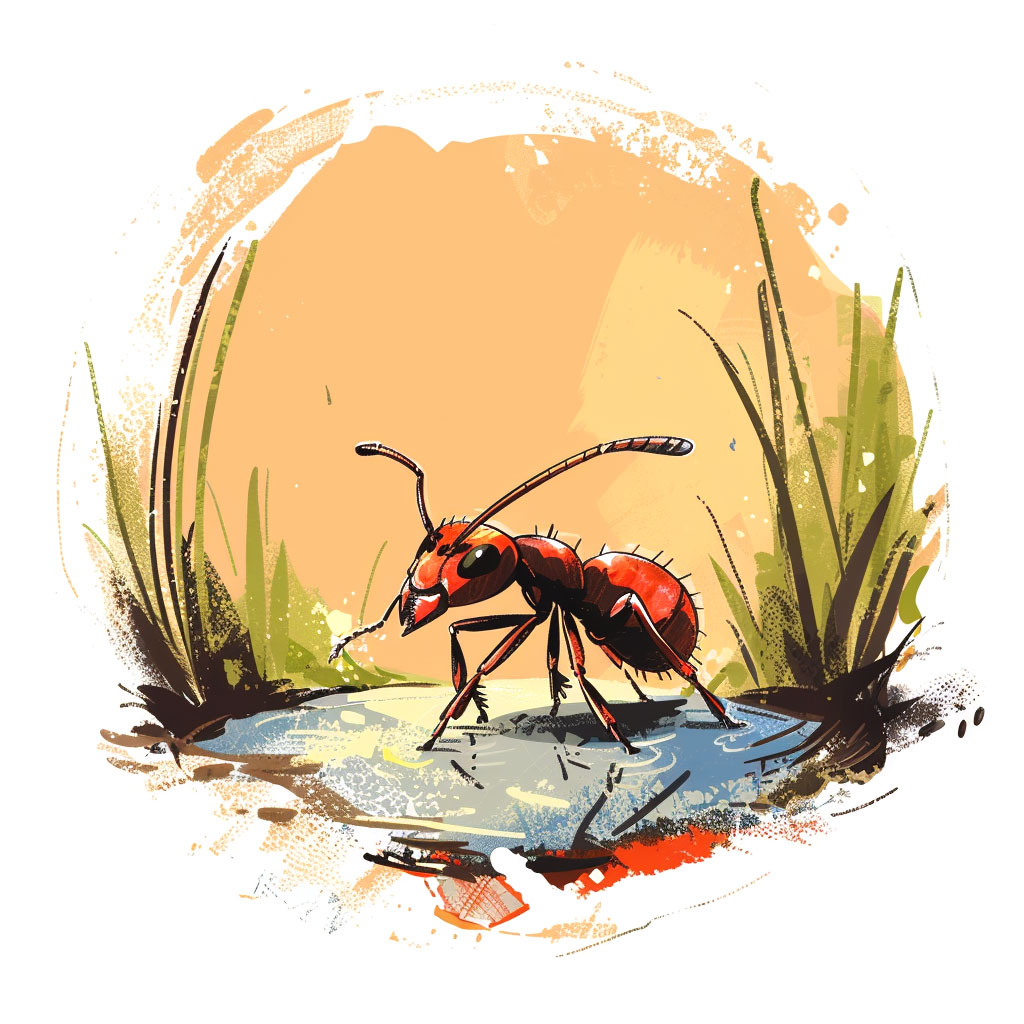 Ant in a stream
